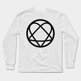 Pentagram Heart (Black) Long Sleeve T-Shirt